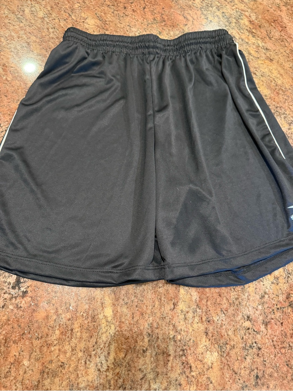 Men's Black Athletic Shorts with White Side Trim